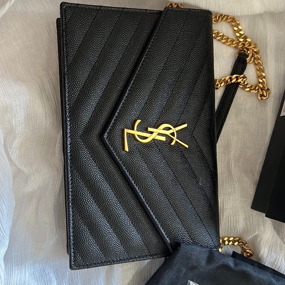 YSL WALLET ON CLUTCH